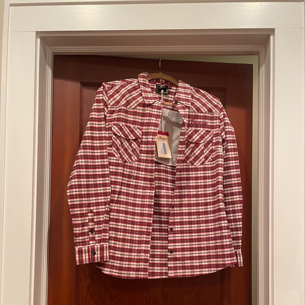 Women's Indian Motorcycle Plaid Shirt NWT